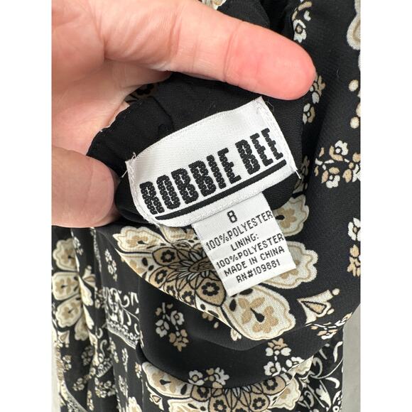 90s Vintage Dress Womens 8 Black Maxi Floral Halter Flowy Boho Y2K Handkerchief - Picture 2 of 7